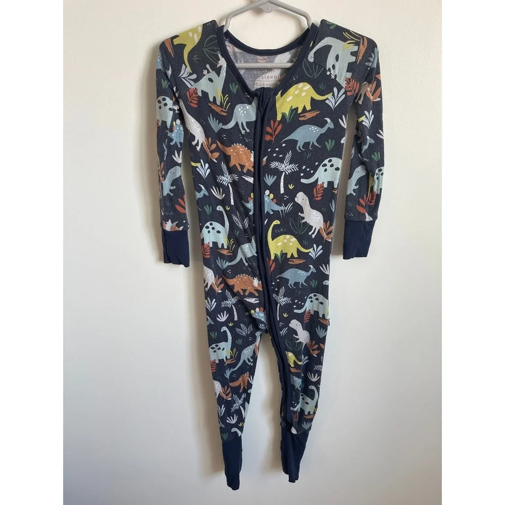Little Sleepies Blue Dinosaur Bamboo Zippy 18-24 Months
